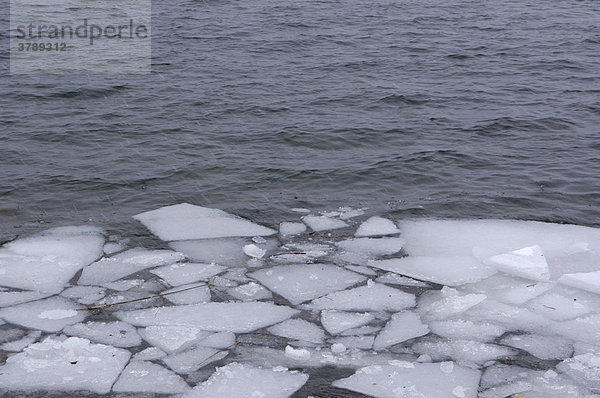 Eisschollen schwimmen auf Wasseroberfläche