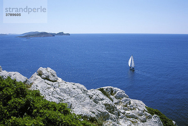 Nationalpark Kornaten Kroatien Insel Mana Segelschiff