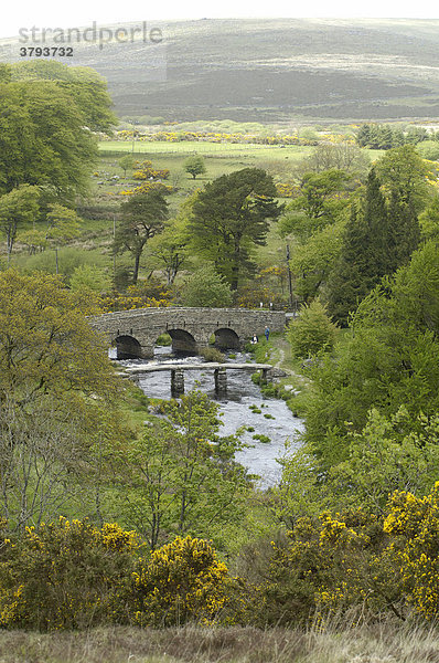Alte Steinbrücke Postbridge Dartmoor National Park Devon England