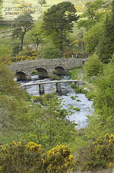 Alte Steinbrücke Postbridge Dartmoor National Park Devon England