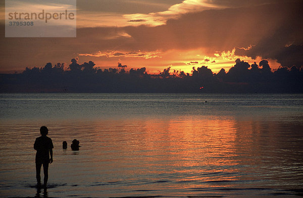 Strand Wolken Sonnenuntergang