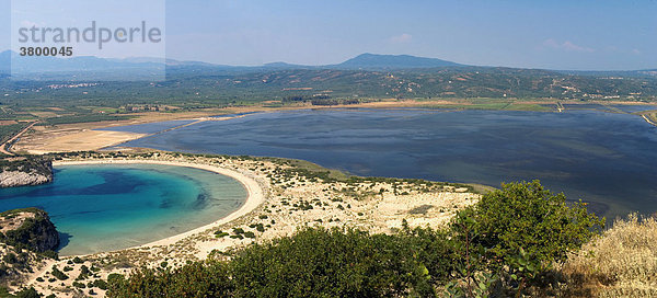 Voidokilia Bucht und Lagune von Gialowa  Peloponnes  Griechenland