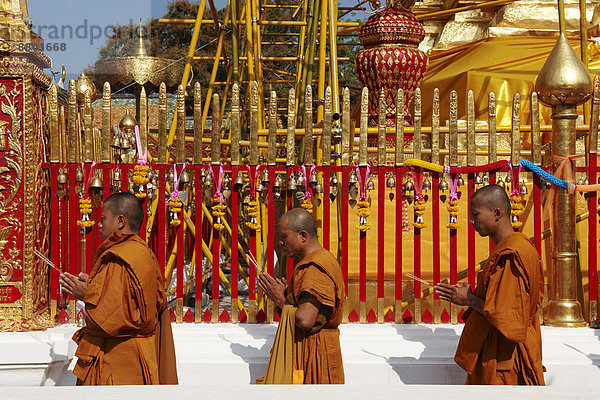 Buddhistischer Tempel Doi Suthep  Chiang Mai  Thailand