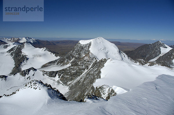 Gletscher und Berggipfel in der Bergwelt des Turgen Uul Kharkhiraa Mongolischer Altai bei Ulaangom Uvs Aimag Mongolei