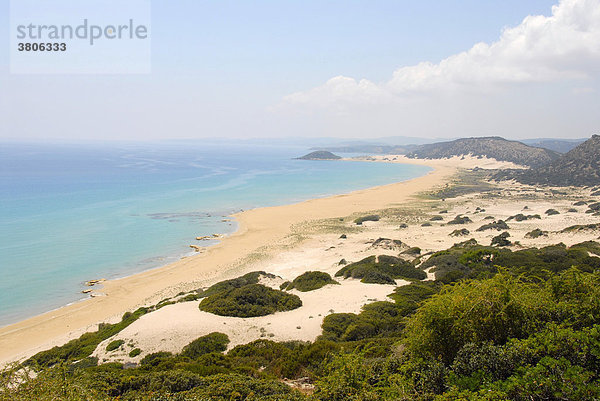 Weiter Sandstrand Golden Sands Beach Karpaz Halbinsel Nordzypern Zypern