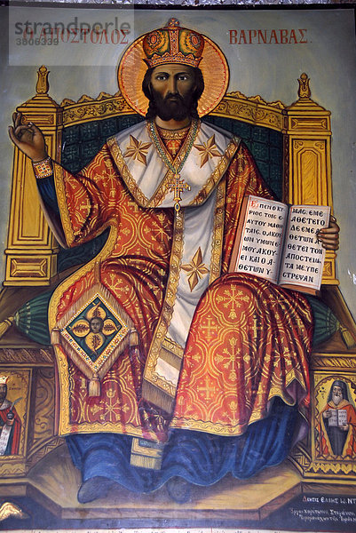 Ikone von Apostel Apostolos Barnabas im Barnabas Kloster bei Salamis Nordzypern Zypern