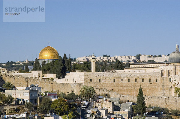 Israel Jerusalem Yerushalayim Tempelberg mit Felsendom und Aqsa Moschee