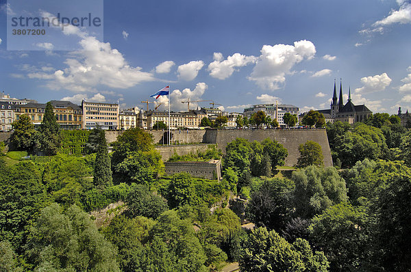 Luxembourg City von der Avenue Emile Reuter gesehen.