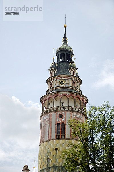 Turm vom Schloss  Cesky Krumlov  Krummau  Südböhmen  Böhmen  Tschechien