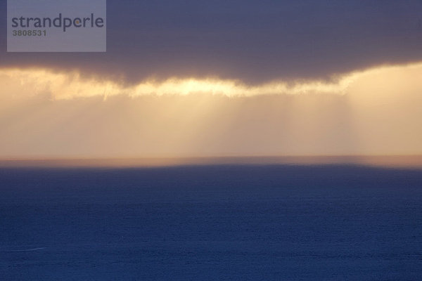 Blick aufs Meer bei Sonnenuntergang  Slea Head  Dingle Halbinsel  Kerry  Irland