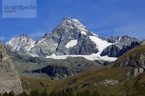 Gr. Glockner 3798m  vom Lucknerhaus  Kalser Glockner Hochalpenstraße  Kals in Osttirol  Tirol  Österreich