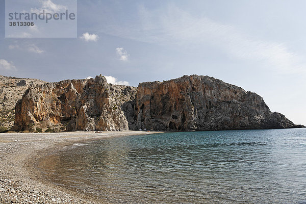 Strand am Ende der Agiofarango-Schlucht  Südkreta  Kreta  Griechenland