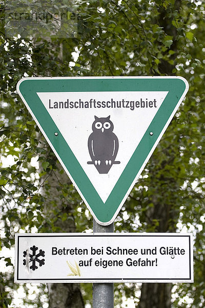 Schild im Landschaftsschutzgebiet