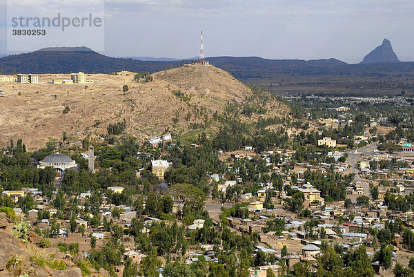 Blick auf die Stadt Axum Äthiopien