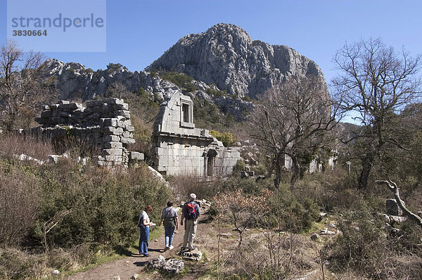 Termessos Nationalpark bei Antalya Türkei Antike Stadt Termessos Ausgrabungen am Gymnasion