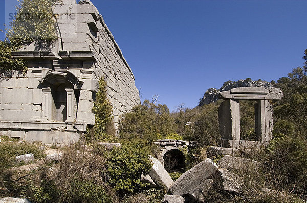 Termessos Nationalpark bei Antalya Türkei Antike Stadt Termessos Ausgrabungen am Gymnasion