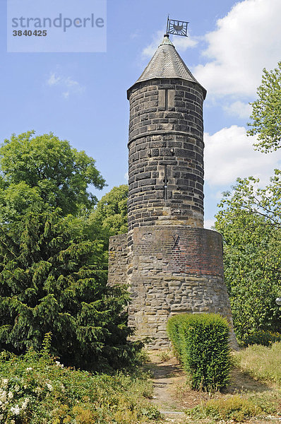 Der Steinerne Turm von 1254 bei den Westfalenhallen  Baudenkmal  Dortmund  Ruhrgebiet  Nordrhein-Westfalen  Deutschland  Europa