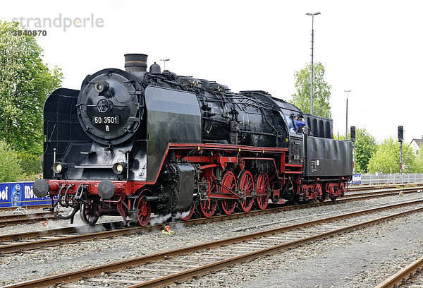 Dampflokomotive Nr. 50 3501 der Baureihe 50  Deutsches Dampflokomotiv-Museum  Neuenmarkt  Franken  Bayern  Deutschland  Europa