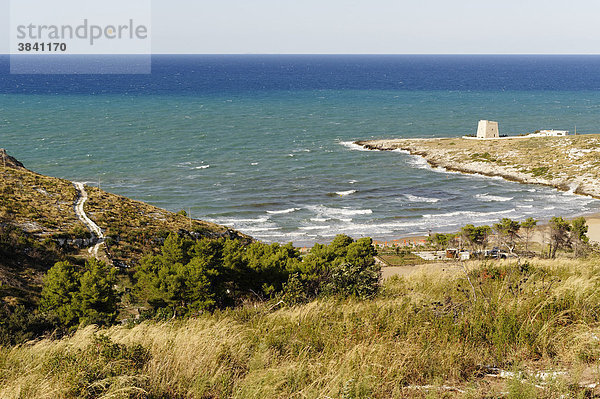 Cala Lunga  Sarazenenturm  Signalturm  Wachturm  Gargano  Apulien  Puglia  Italien  Europa