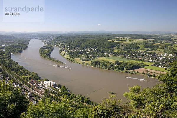 Ausblick auf den Rhein  Königswinter  Rheinland  Nordrhein-Westfalen  Deutschland  Europa