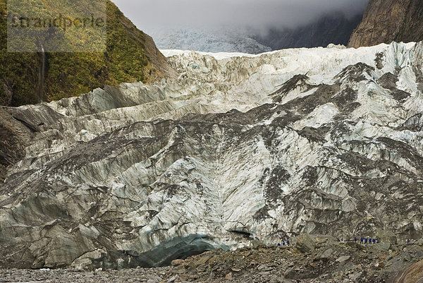Endmoräne  Franz-Josef-Gletscher  Westland Nationalpark  Neuseeländische Alpen  Südinsel  Neuseeland