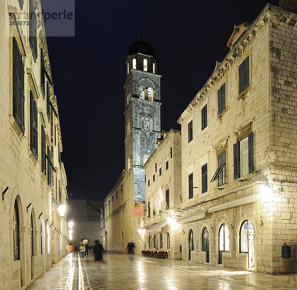 Altstadt am Abend  Stradun  Dubrovnik  Ragusa  Kroatien  Europa