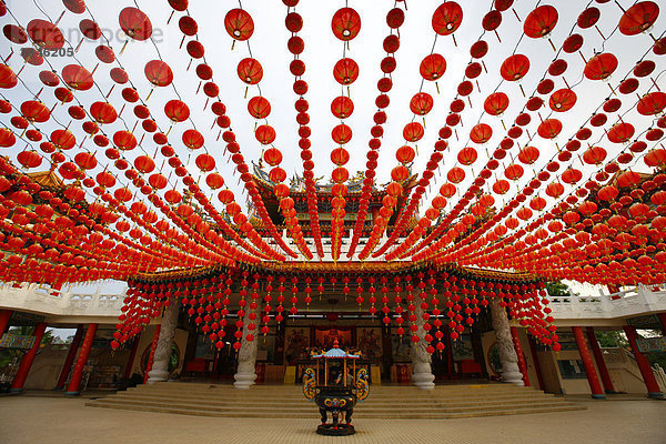 Rote Lampions  chinesischer Thean Hou Tempel  Kuala Lumpur  Malaysia  Asien