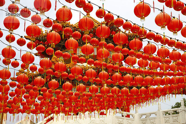 Rote Lampions  chinesischer Thean Hou Tempel  Kuala Lumpur  Malaysia  Asien