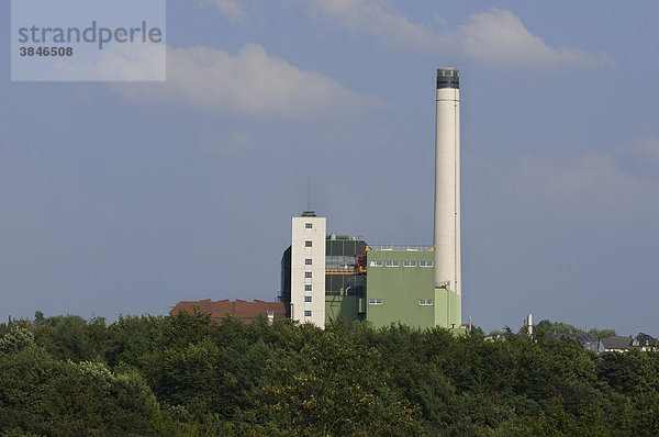 Müllverbrennungsanlage der AWG Abfallwirtschaftsgesellschaft mbH Wuppertal  Müllheizkraftwerk  Nordrhein-Westfalen  Deutschland  Europa