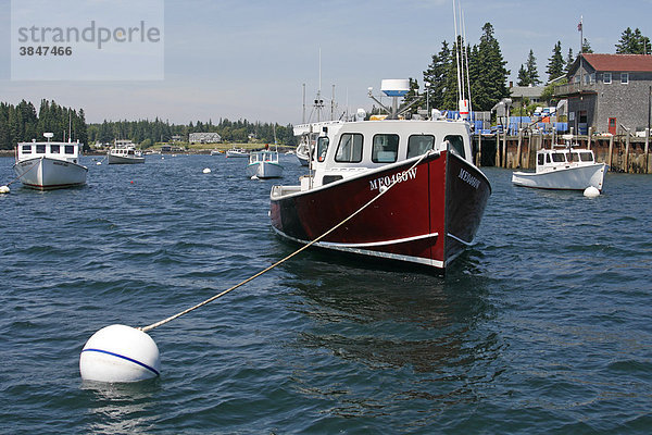 Fischereihafen  Hummer-Boote  Fischerdorf Port Clyde  Atlantik  Küste von Maine  New England  USA