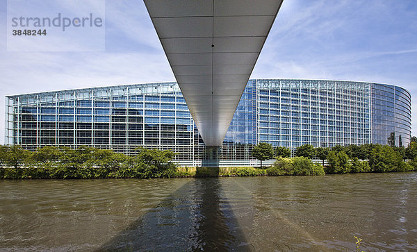 Blick auf das Europaparlament  Europäisches Parlament  Strasbourg  Straßburg  Frankreich  Europa