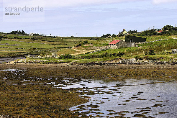 Cottages und Landschaft  Claddaghduff  Connemara  Irland  Europa