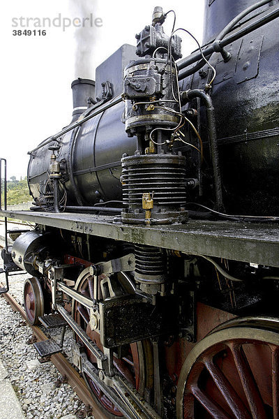 Detail der alten italienischen Dampflokomotive FS625.100  Monte Amiata  Italien  Europa