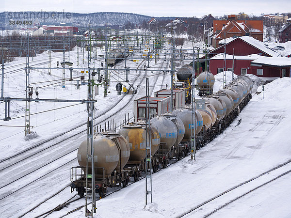 Der Bahnhof von Kiruna  Lappland  Nordschweden  Schweden  Europa