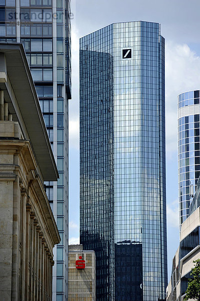 Hochhaus Deutsche Bank Zentrale  Bankenviertel  Frankfurt am Main  Hessen  Deuschland  Europa