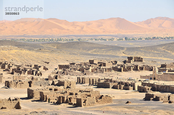 Geisterstadt  Erg Chebbi  Marokko  Afrika