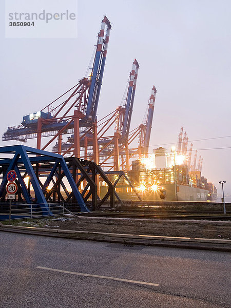 Hafen Hamburg  Containerterminal  Hansestadt Hamburg  Deutschland  Europa