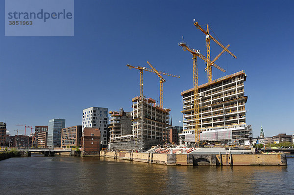 Baustelle für die neuen Spiegel-Verlagsgebäude an der Ericusspitze am Oberhafen in Hamburg  Deutschland  Europa