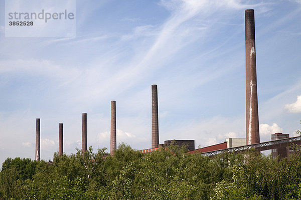 Industrieschornsteine  Kokerei Zollverein  UNESCO Weltkulturerbe  Essen  Ruhrgebiet  Nordrhein-Westfalen  Deutschland  Europa