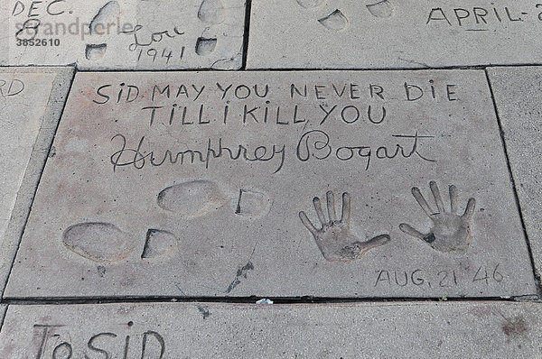 Humphrey Bogart  Hände und Fußabdrücke  Hollywood Boulevard  Los Angeles  Kalifornien  USA