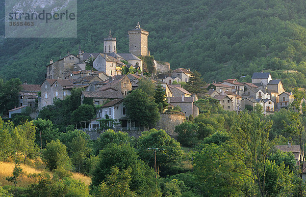 Peyreleau  Altstadt  wo Gorges de la Jonte und Gorges du Tarn zusammentreffen  Aveyron  Frankreich  Europa