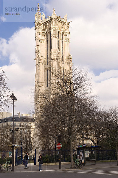 Tour Saint-Jacques Turm  Unesco Weltkulturerbe  Paris  Frankreich  Europa