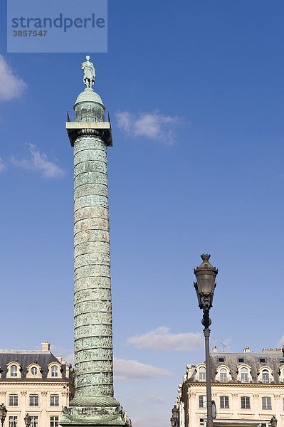 Säule auf dem Place Vendome Platz  Paris  Frankreich  Europa