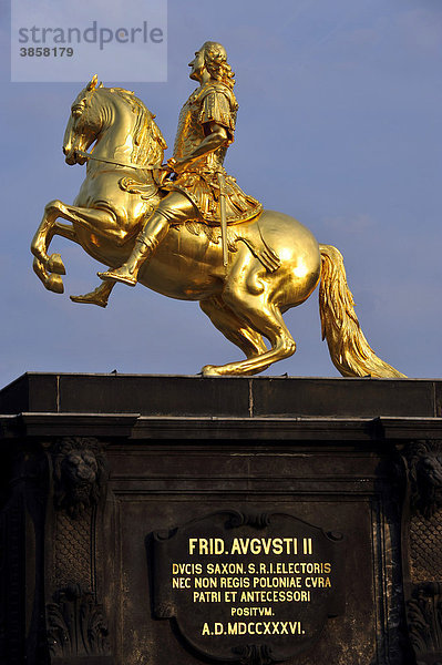 Goldener Reiter  Reiterstandbild August II. von Sachsen  August der Starke  Dresden  Freistaat Sachsen  Deutschland  Europa