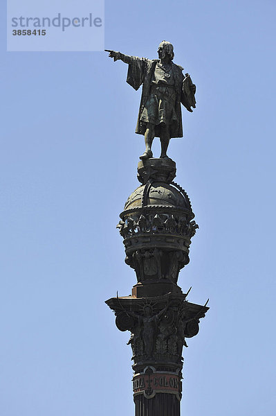 Kolumbussäule  Monumento a ColÛn  Barcelona  Katalonien  Spanien  Europa