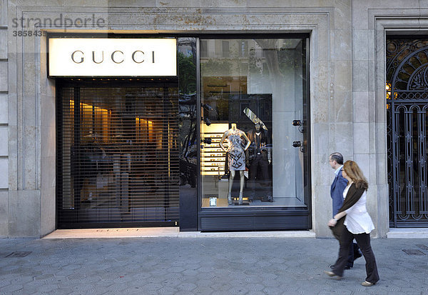 Shop GUCCI  Prachtboulevard Passeig de Gr·cia  Barcelona  Katalonien  Spanien  Europa