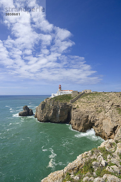 Leuchtturm am Cabo de Sao Vicente  Sagres  Algarve  Portugal  Europa