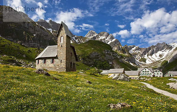 Meglisalp  Sommersaison-Dorf in den Appenzeller Alpen  Schweiz  Europa