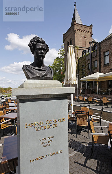 Denkmal für den Landschaftsmaler B. C. Koekkoek  Koekkoekplatz  Kleve  Niederrhein  Nordrhein-Westfalen  Deutschland  Europa