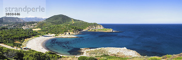 Kreisrunde Bucht Torre di Chia an der Costa del Sud  Provinz Sulcis  Sardinien  Italien  Europa